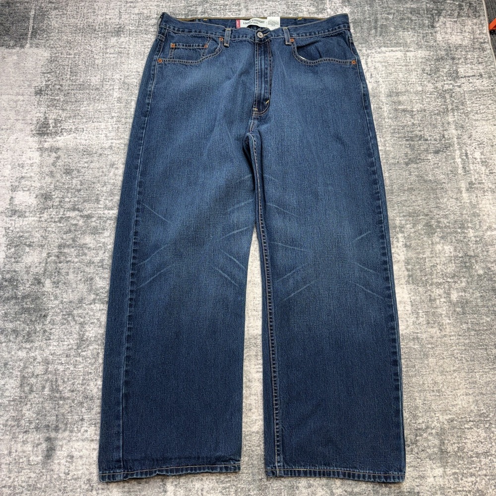 VTG Y2K Levis Jeans Mens 38x30 (36x28) 569 Loose Straight Baggy Whiskered Skate